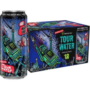 imageMonster Tour Water by Monster Energy Sparkling Deep Well Water 16oz Pack of 12