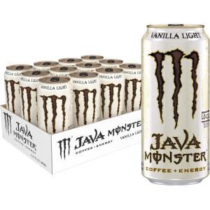 imageMonster Energy Java Monster Mean Bean Coffee  Energy Drink 15 Ounce Pack of 12Vanilla Light