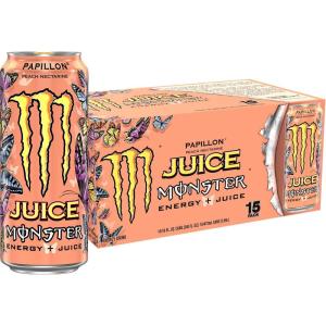 imageMonster Energy Juice Monster Variety Pack Pipeline Punch Mango Loco Pacific Punch EnergyJuice Energy Drink 16 Ounce Pack of 15Papillon