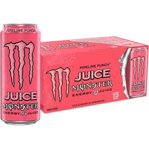 imageMonster Energy Juice Monster Variety Pack Pipeline Punch Mango Loco Pacific Punch EnergyJuice Energy Drink 16 Ounce Pack of 15Pipeline Punch