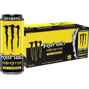 imageMonster Energy Rehab Tea  Lemonade Peach Wild Berry Variety Pack Energy Iced Tea155 Ounce Pack of 15Tea  Lemonade