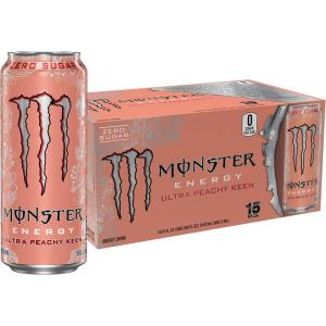 imageMonster Energy Ultra Red Sugar Free Energy Drink 16 Ounce Pack of 15Ultra Peachy Keen