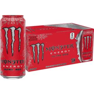 imageMonster Energy Ultra Red Sugar Free Energy Drink 16 Ounce Pack of 15Ultra Red