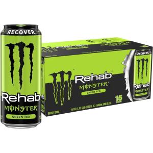 imageMonster Energy Rehab Green Tea  Energy Energy Iced Tea Energy Drink 155 Ounce Pack of 15Green Tea